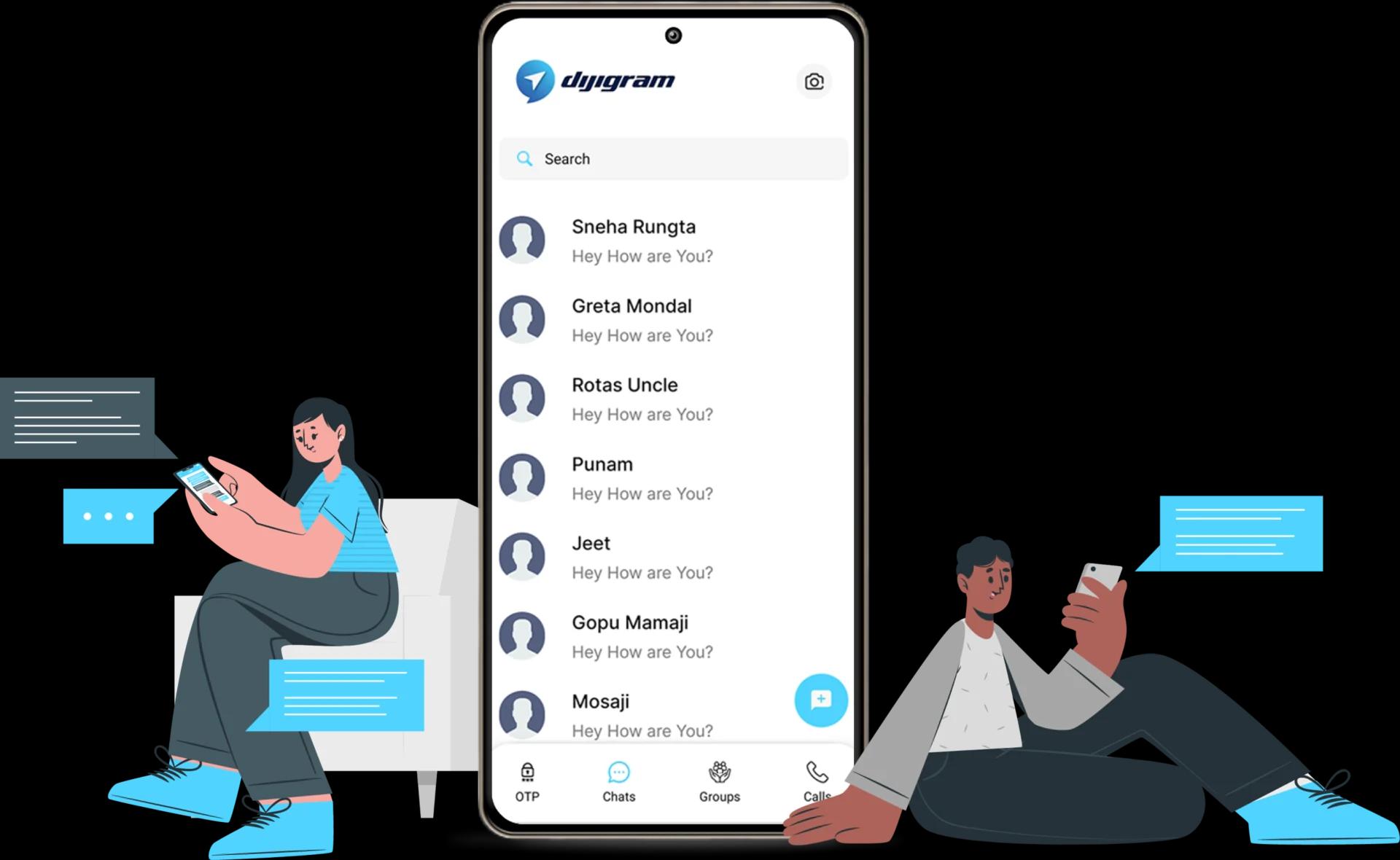 Dijigram secure messaging app on smartphones – connect, chat and call securely
